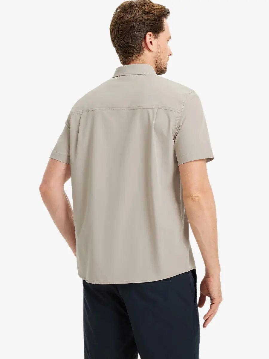 Men's Breathable Stretch Button-Up Shirt – Lightweight Wrinkle-Resistant Fabric, Four-Way Stretch, Solid Colours – view 25