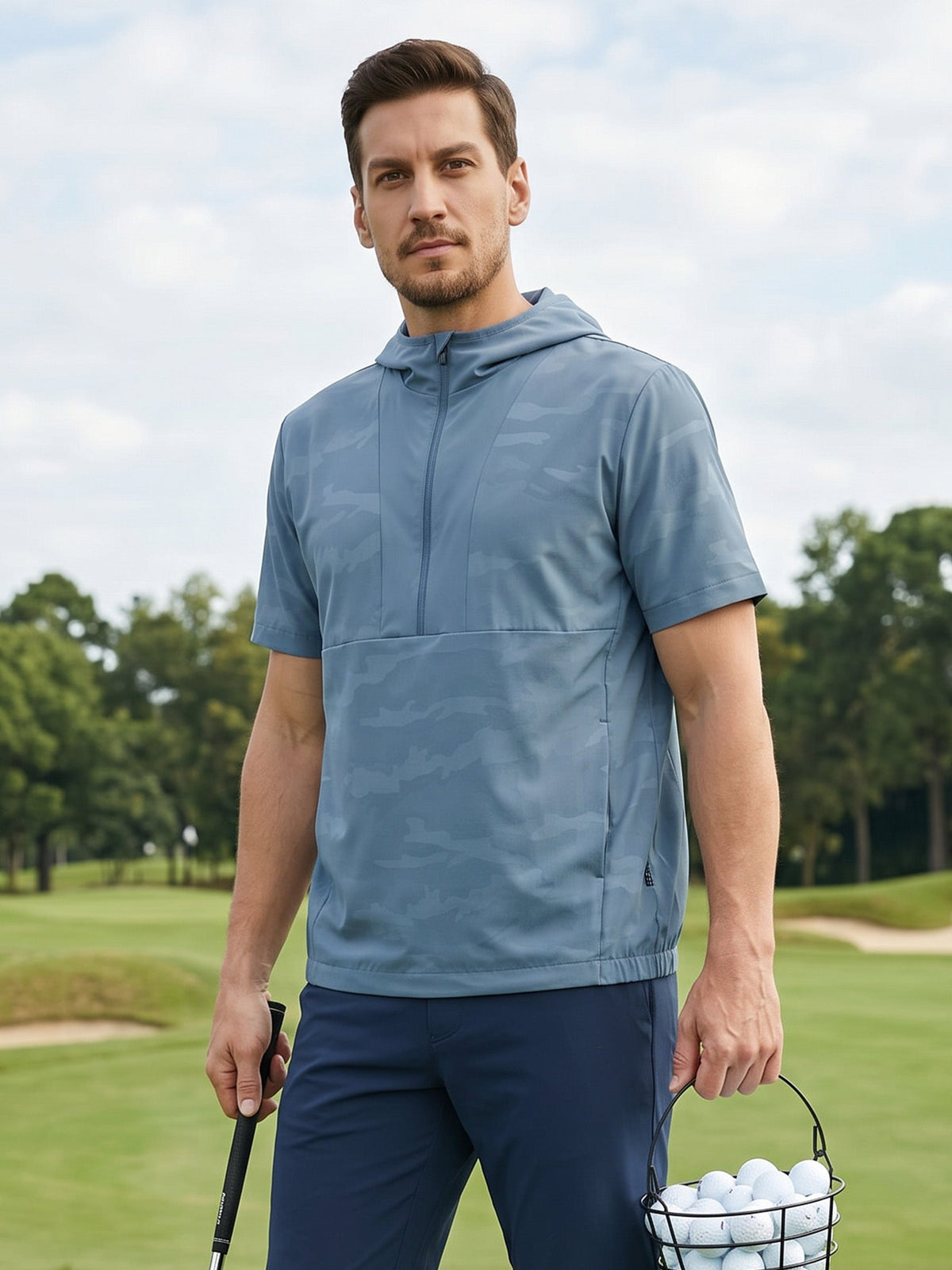 Men's Short Sleeve Quarter Zip Hoodie – view 1
