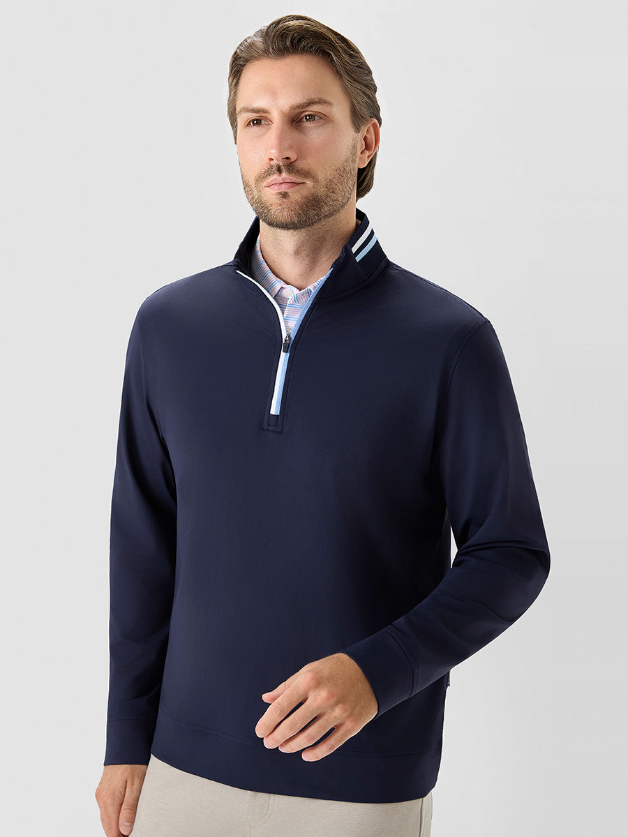 Men's 4-Way Stretch Ribbed Quarter Zip Sweatshirt – view 1