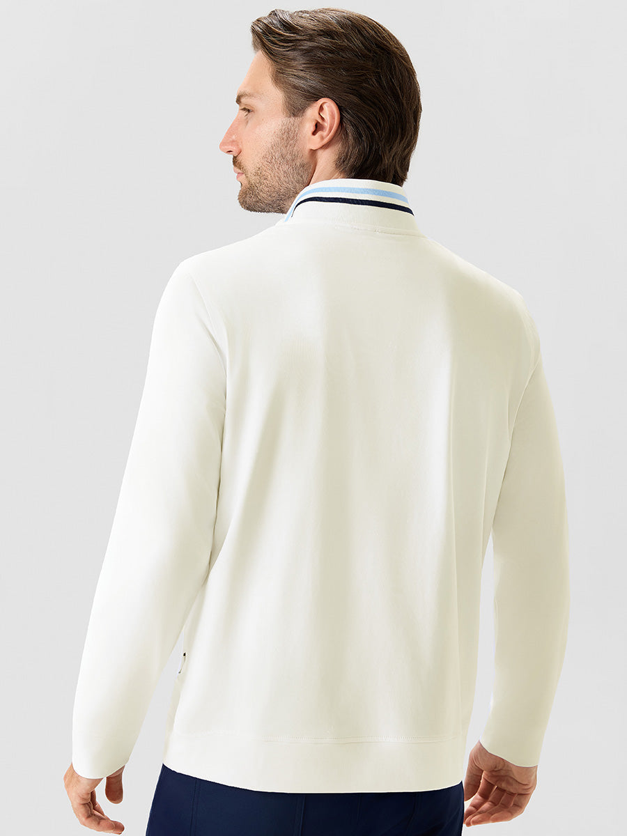 Men's 4-Way Stretch Ribbed Quarter Zip Sweatshirt – view 12