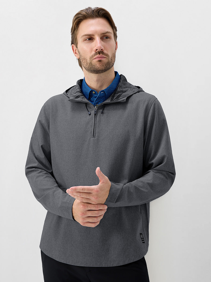 Men's Water-Resistant Quarter Zip Hooded Pullover – view 2