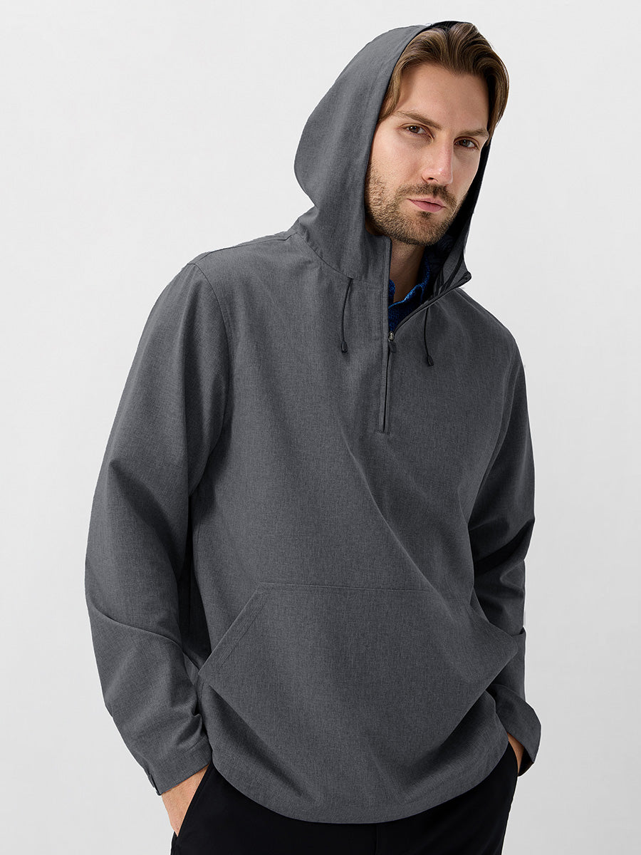 Men's Water-Resistant Quarter Zip Hooded Pullover – view 4