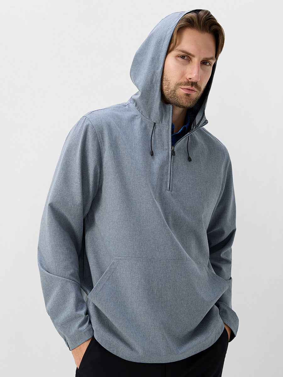 Men's Water-Resistant Quarter Zip Hooded Pullover – view 28