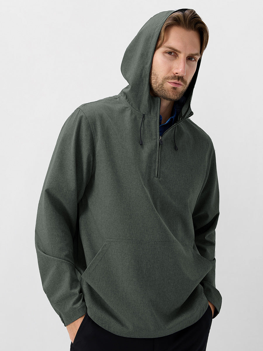 Men's Water-Resistant Quarter Zip Hooded Pullover – view 36