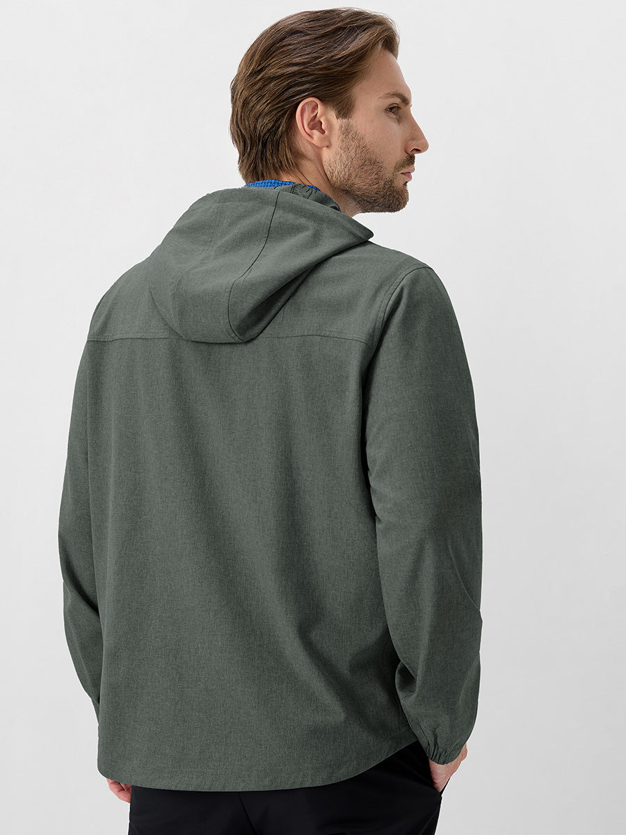 Men's Water-Resistant Quarter Zip Hooded Pullover – view 37