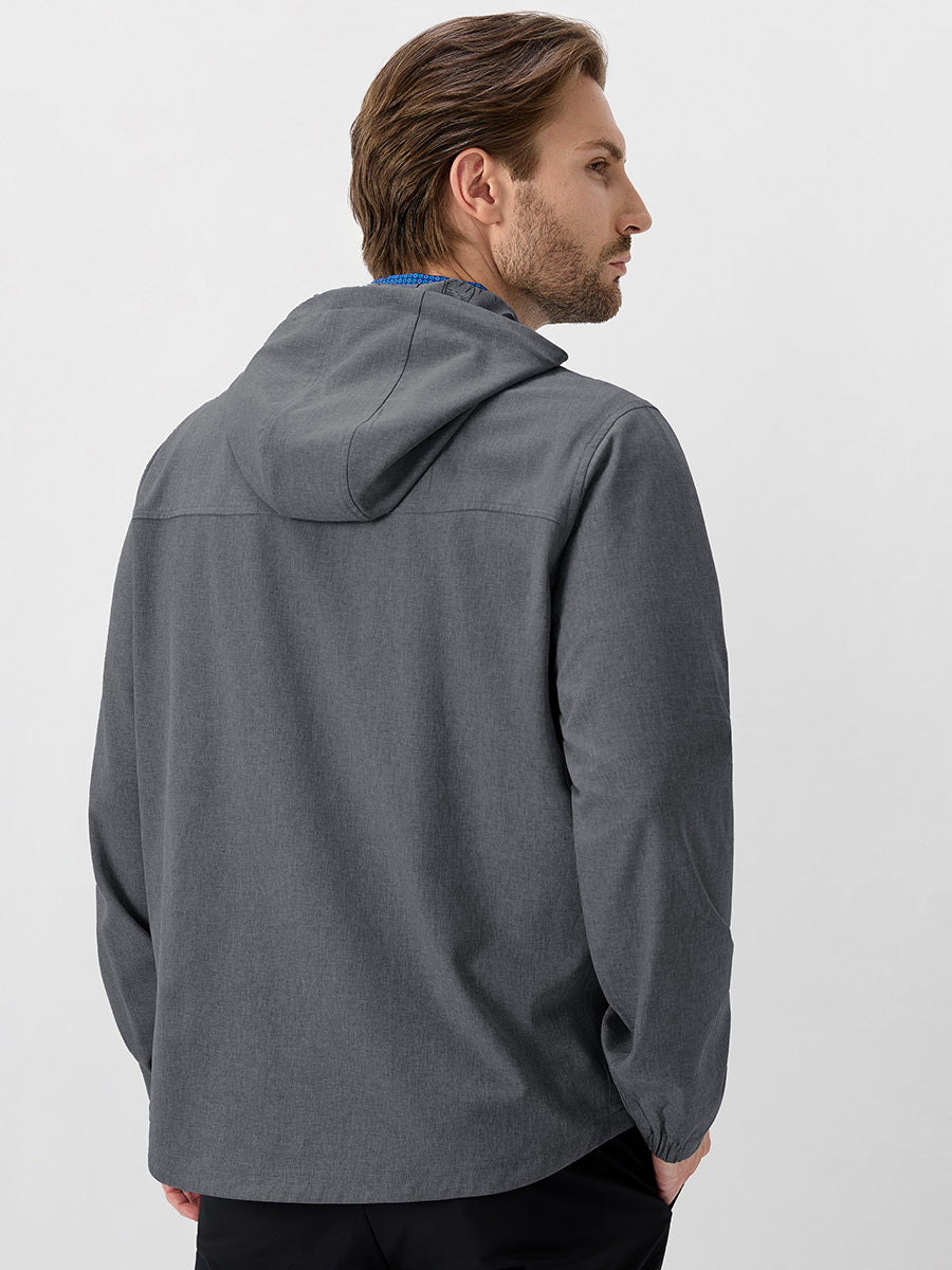 Men's Water-Resistant Quarter Zip Hooded Pullover – view 5