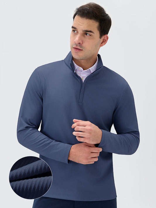 Men's Ribbed Texture Nylon Quarter Zip Pullover – view 1