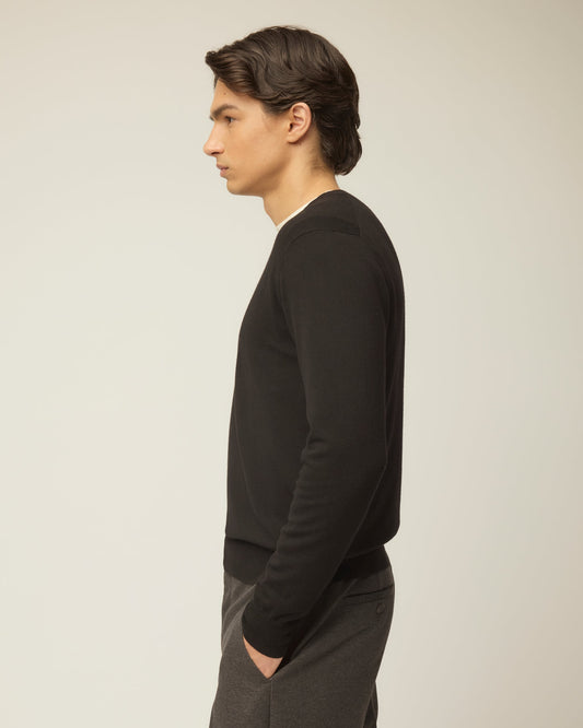 Men's Stretch Merino Wool V-Neck Top – Lightweight Breathable Knit, Temperature Regulating Layer