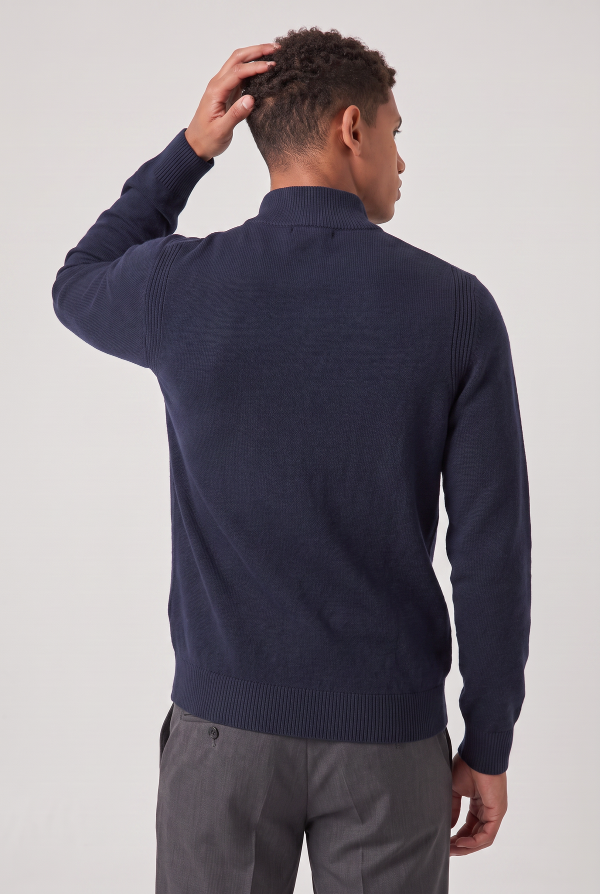 Men's Zip Up Funnel Neck Jumper – view 3