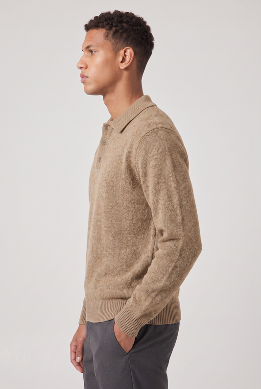 Men's Knitted Polo Collar Jumper – view 2