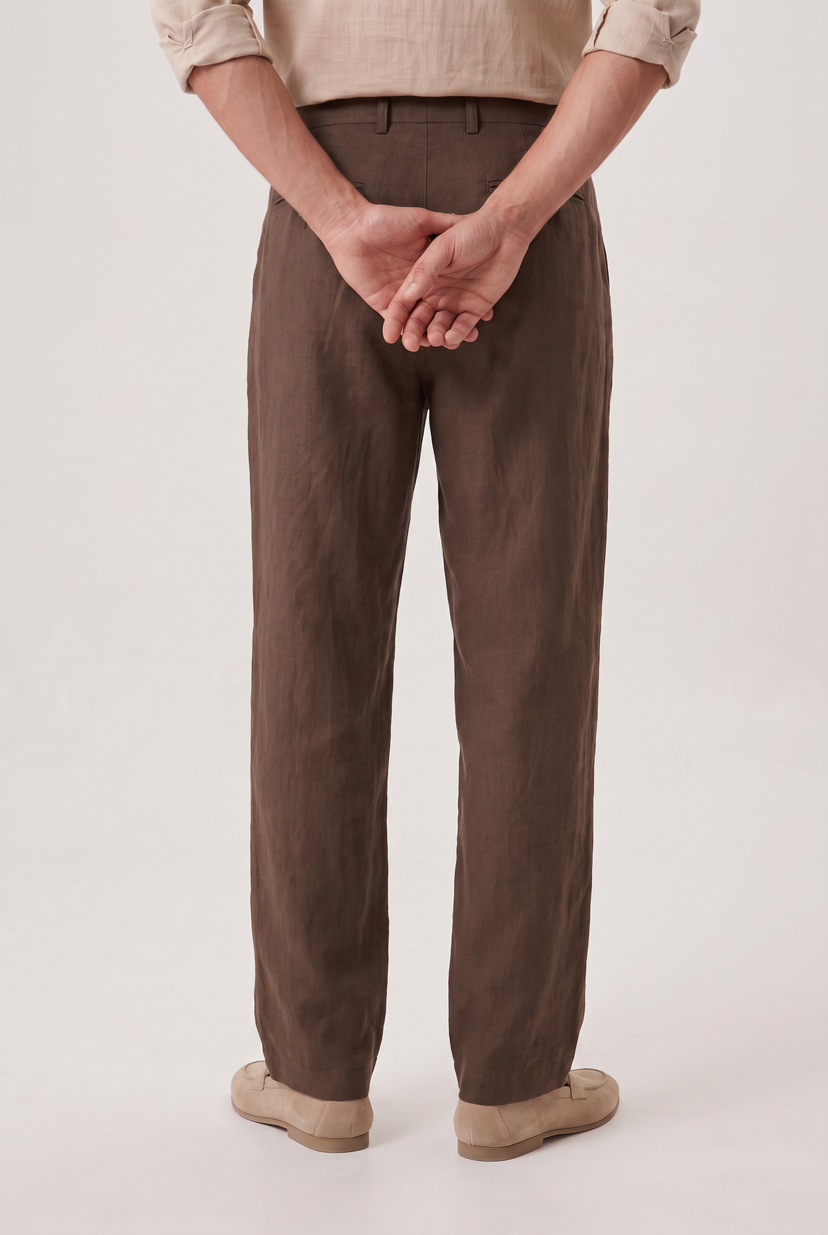Men's Relaxed Straight Wide-Leg Linen Trousers – view 3