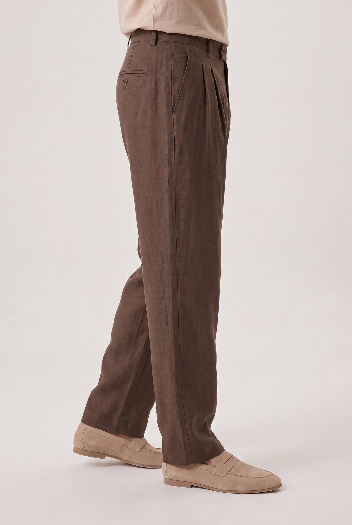 Men's Relaxed Straight Wide-Leg Linen Trousers – view 4