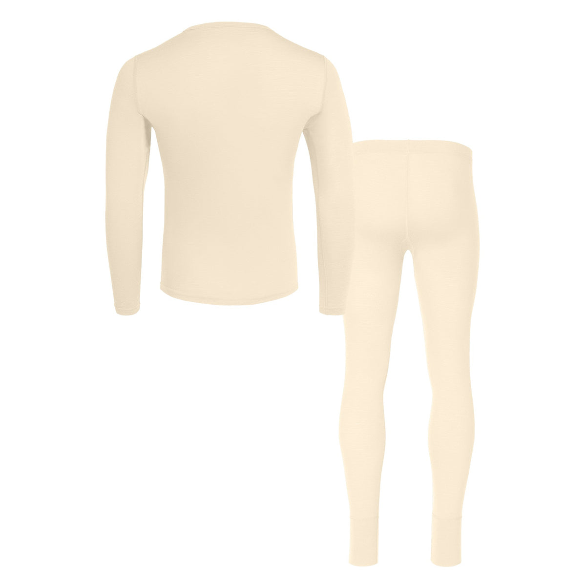 Men's Merino Wool Base Layer Set – Long Sleeve Top and Trousers, Lightweight Stretch, Body-Hugging Fit | Natural