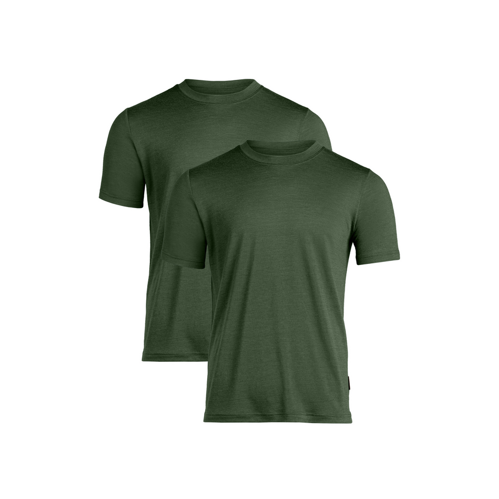 Men's Merino Wool T-Shirt 2-Pack – 100% Merino, Regular Fit, Short Sleeve, Odour-Resistant, Quick-Drying