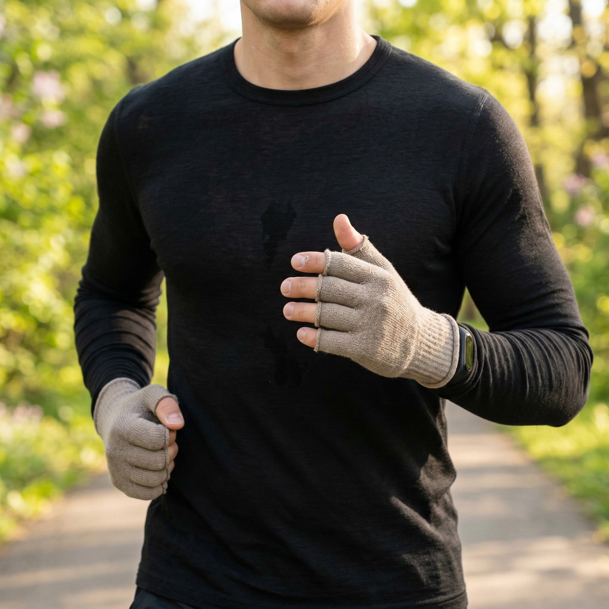 Men's Merino Wool Fingerless Gloves – view 6