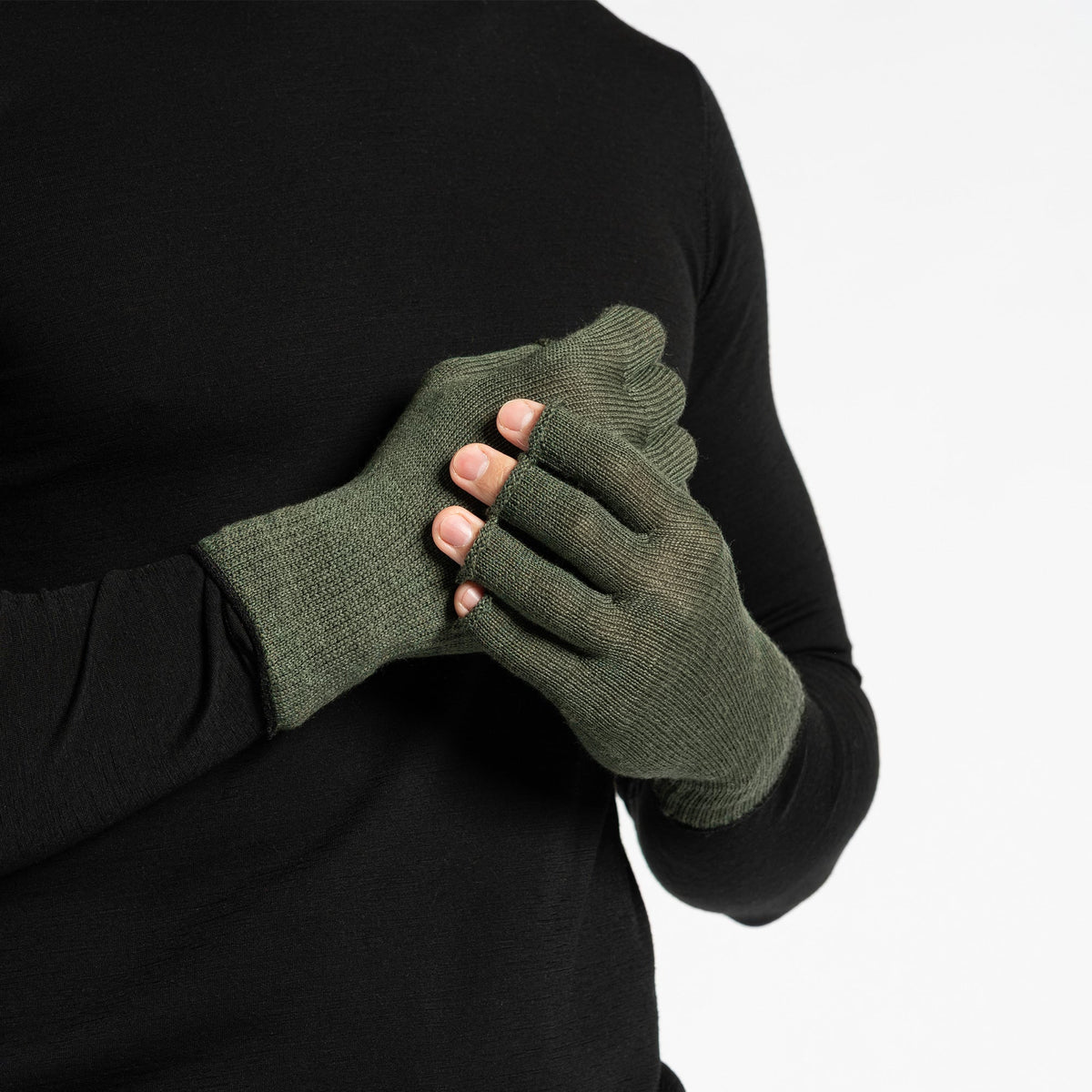 Men's Merino Wool Fingerless Gloves – view 1