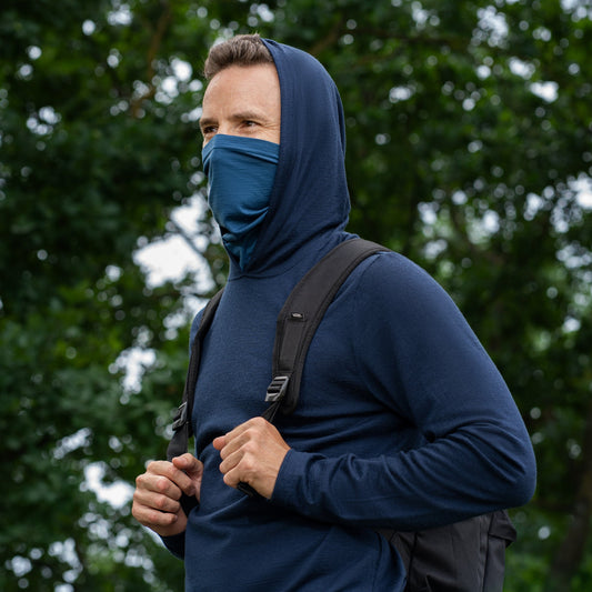 Men's Merino Wool Long Neck Gaiter – Lightweight Single-Layer Knit, Multi-Way Wear for Every Season