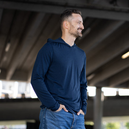 Men's Lightweight Merino Wool Hooded Pullover – view 1