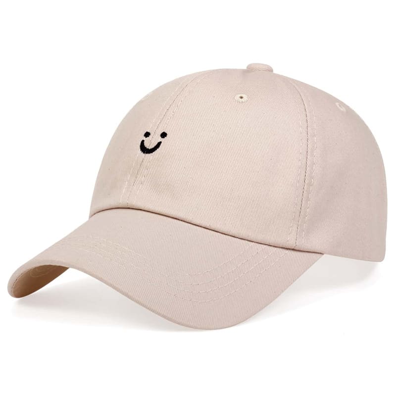 Minimal Smiley Men's Embroidered Cotton Baseball Cap – view 5