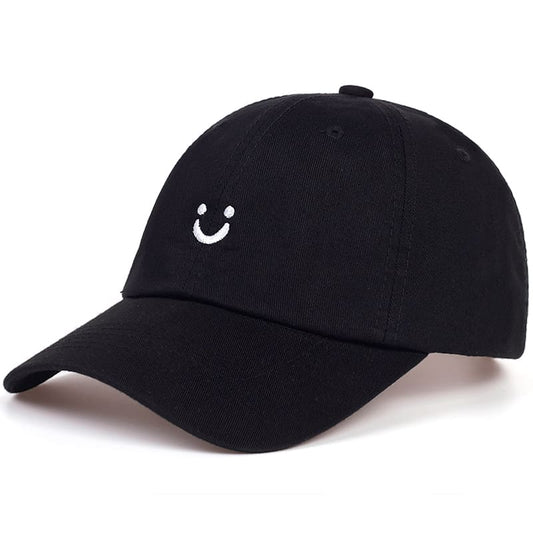 Minimal Smiley Men's Embroidered Cotton Baseball Cap – view 1