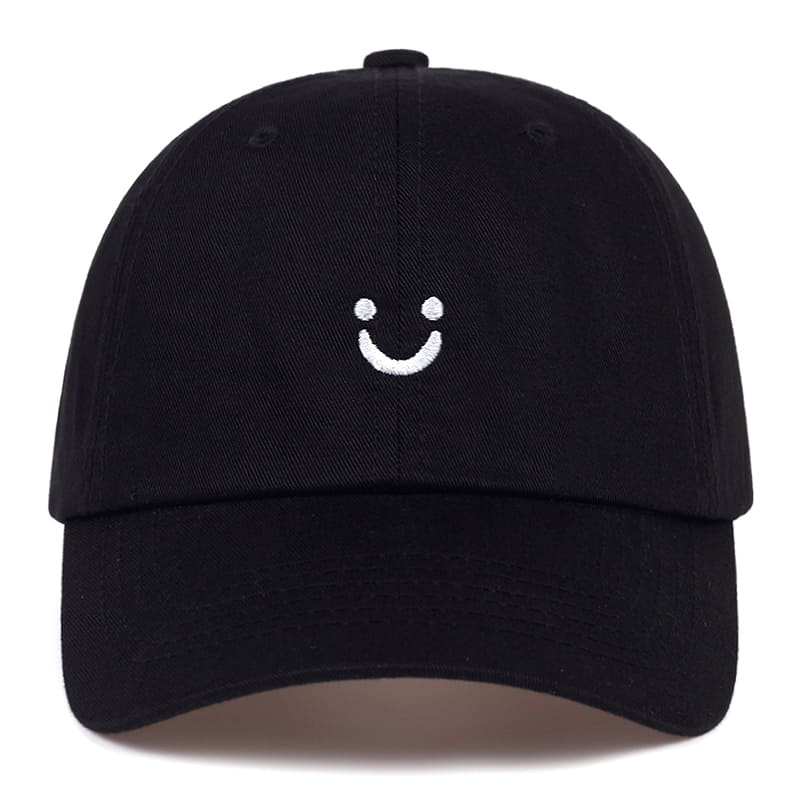 Minimal Smiley Men's Embroidered Cotton Baseball Cap – view 3