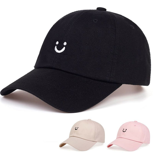 Minimal Smiley Men's Embroidered Cotton Baseball Cap – view 2