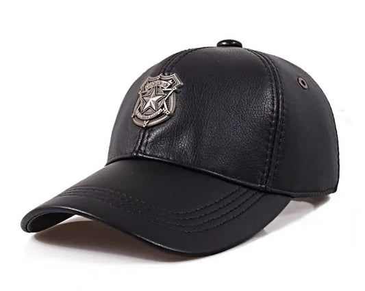 Monaitte Men's Cowhide Leather Baseball Cap – view 2
