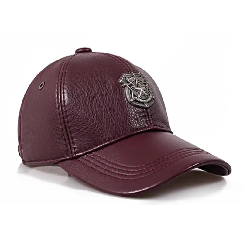 Monaitte Men's Cowhide Leather Baseball Cap – view 5