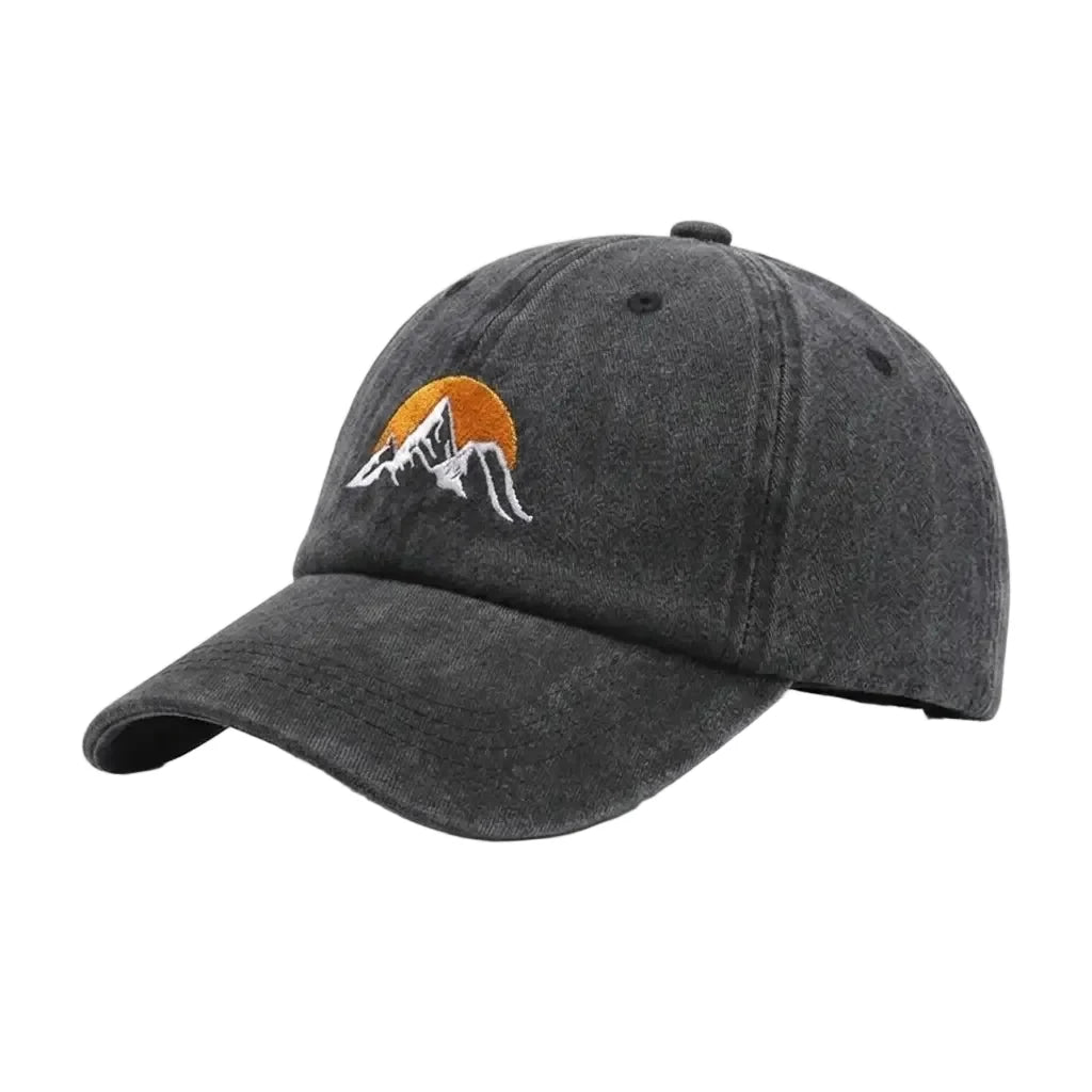 Mountain Sunset Men's Washed Cotton Blend Baseball Cap – view 1