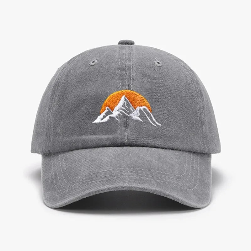 Mountain Sunset Men's Washed Cotton Blend Baseball Cap – view 3