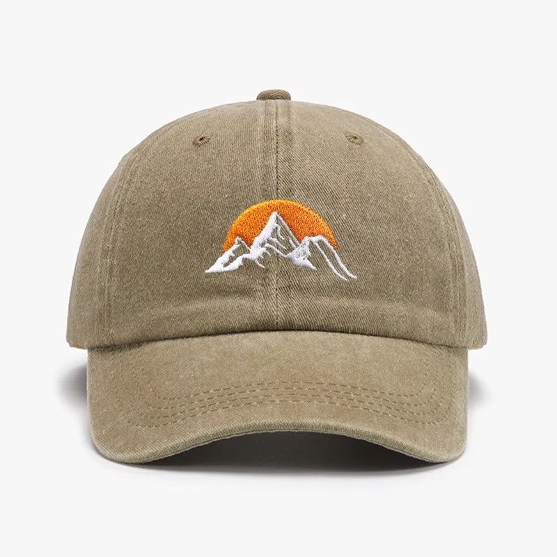 Mountain Sunset Men's Washed Cotton Blend Baseball Cap – view 4