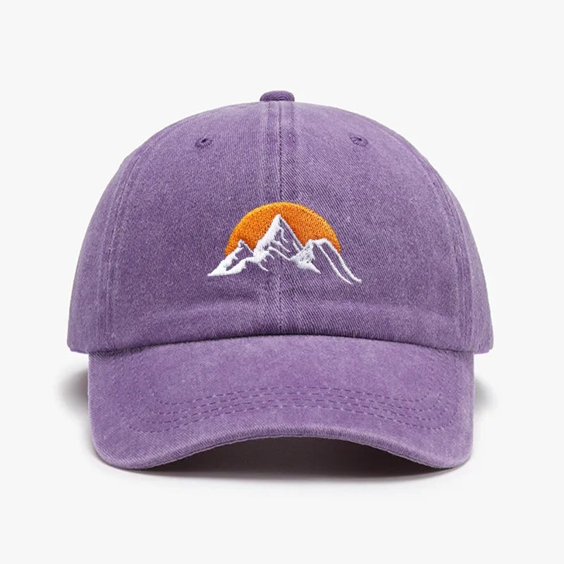 Mountain Sunset Men's Washed Cotton Blend Baseball Cap – view 9