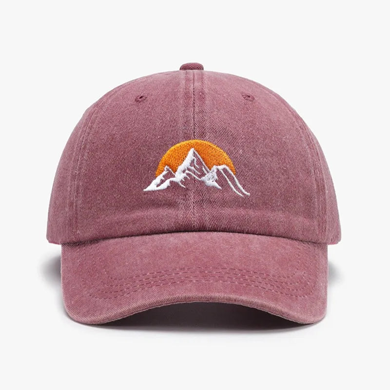 Mountain Sunset Men's Washed Cotton Blend Baseball Cap – view 7