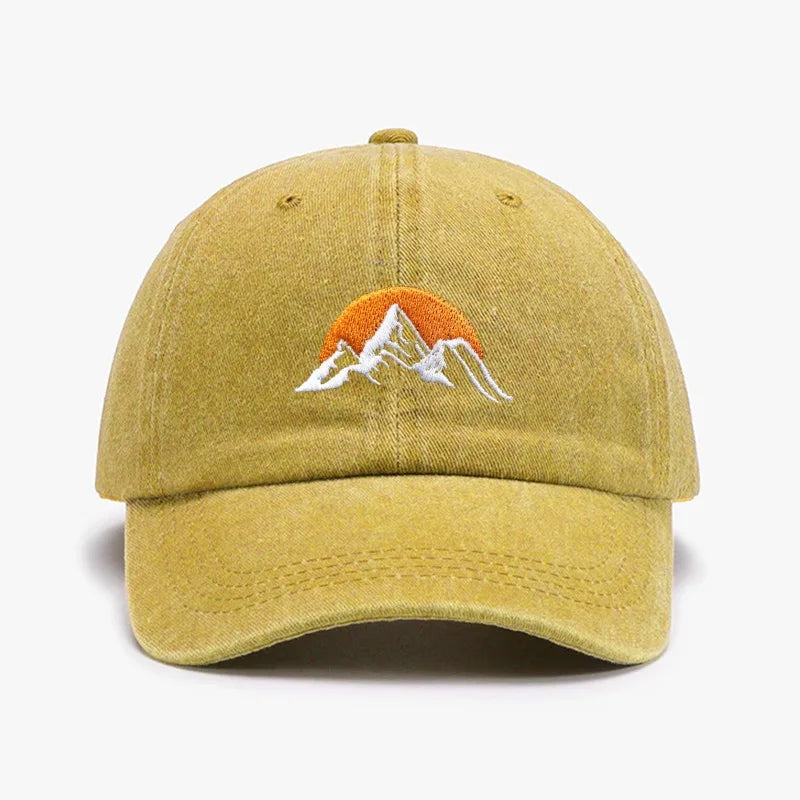 Mountain Sunset Men's Washed Cotton Blend Baseball Cap – view 5