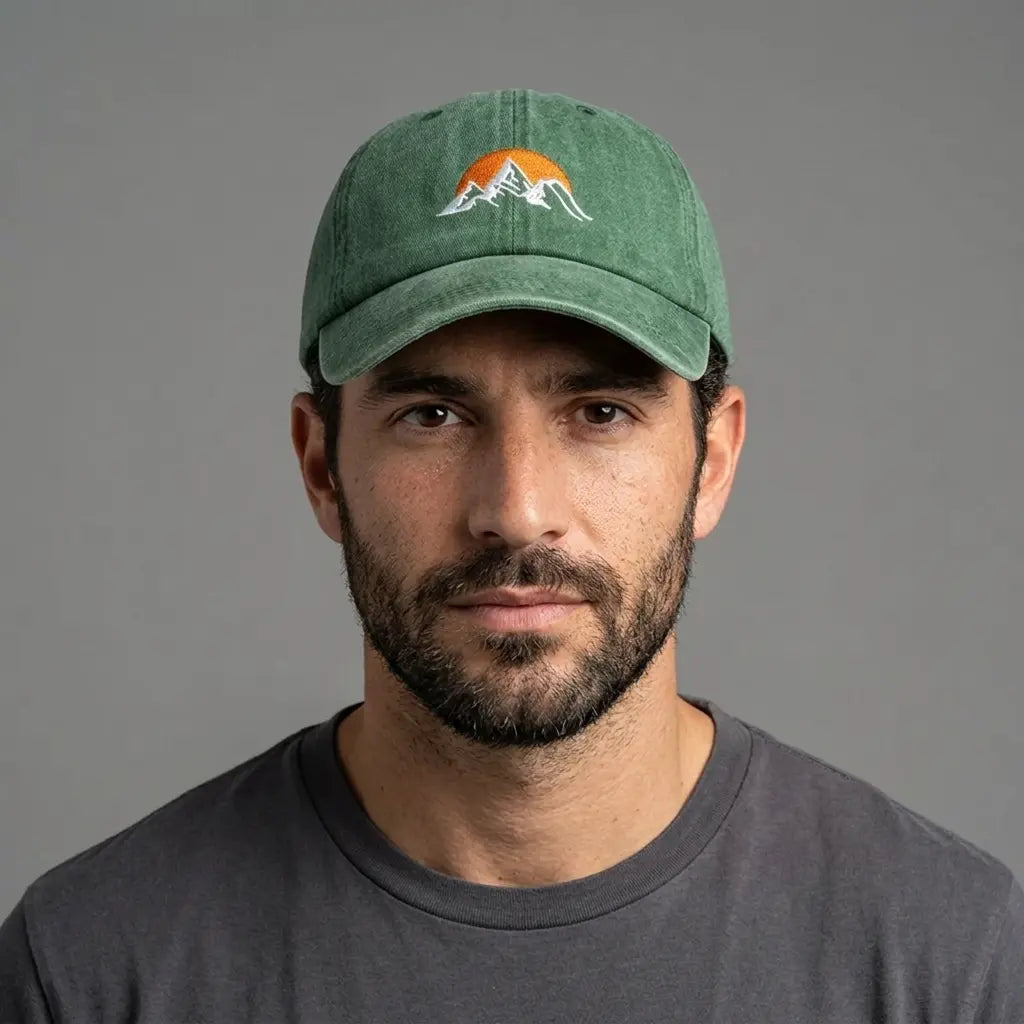 Mountain Sunset Men's Washed Cotton Blend Baseball Cap – view 14