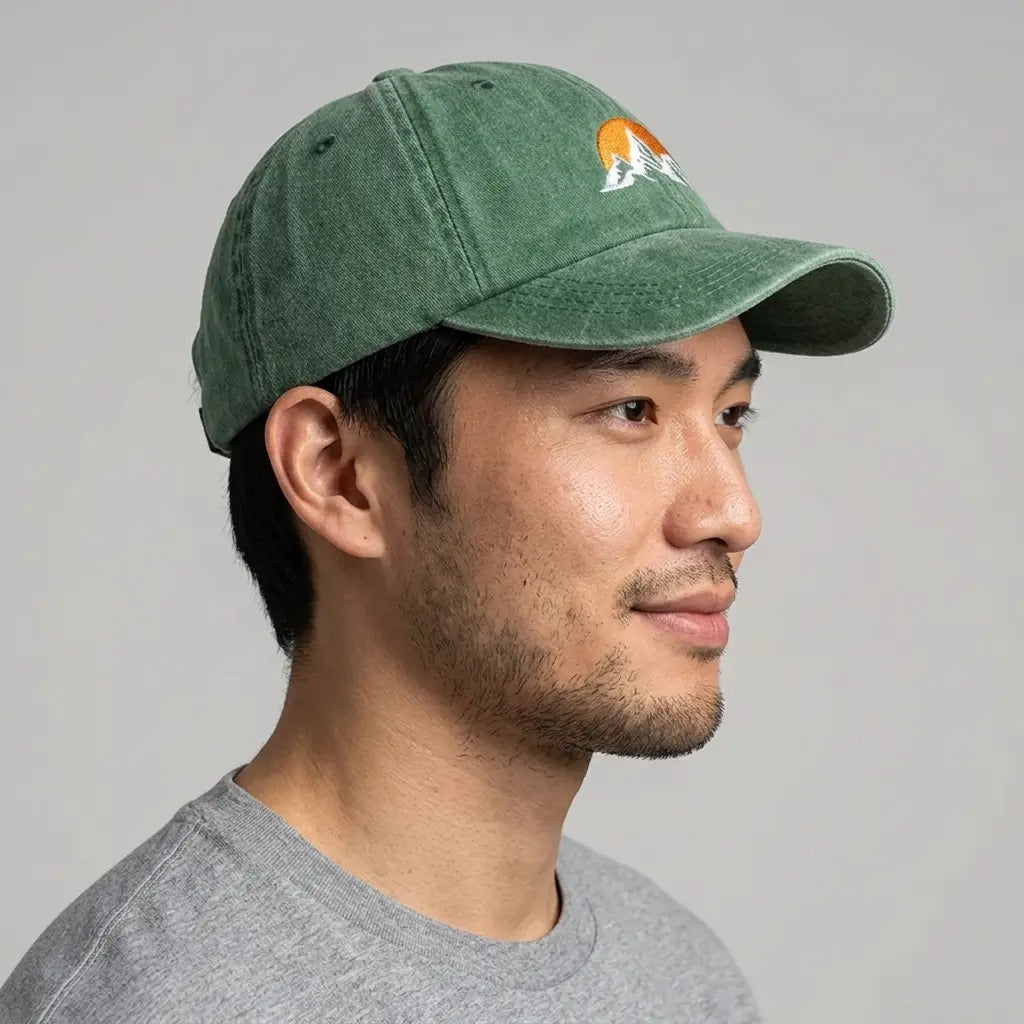 Mountain Sunset Men's Washed Cotton Blend Baseball Cap – view 15