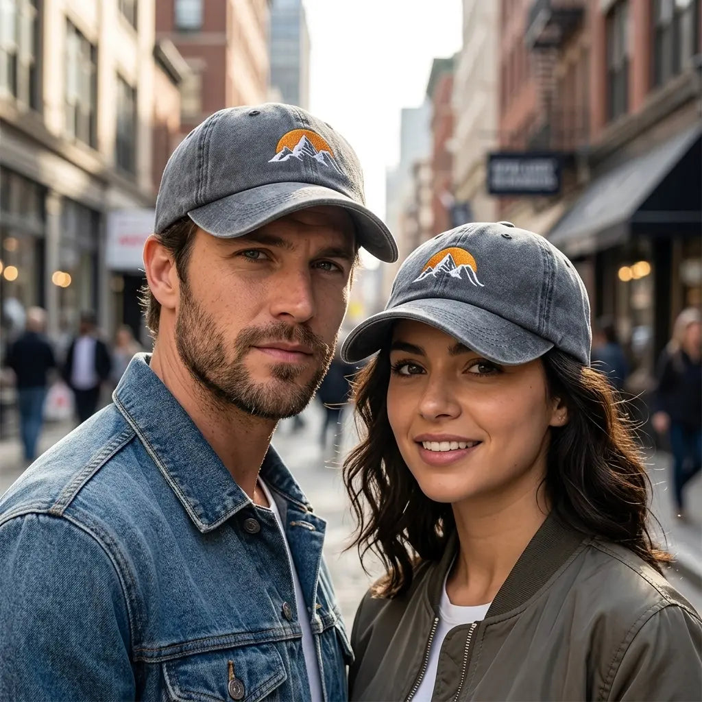 Mountain Sunset Men's Washed Cotton Blend Baseball Cap – view 13