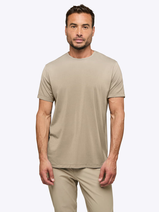 Men's Split Hem Crew Neck T-Shirt – Soft Wrinkle-Resistant Fabric, Tailored Fit Everyday Tee | Nomad