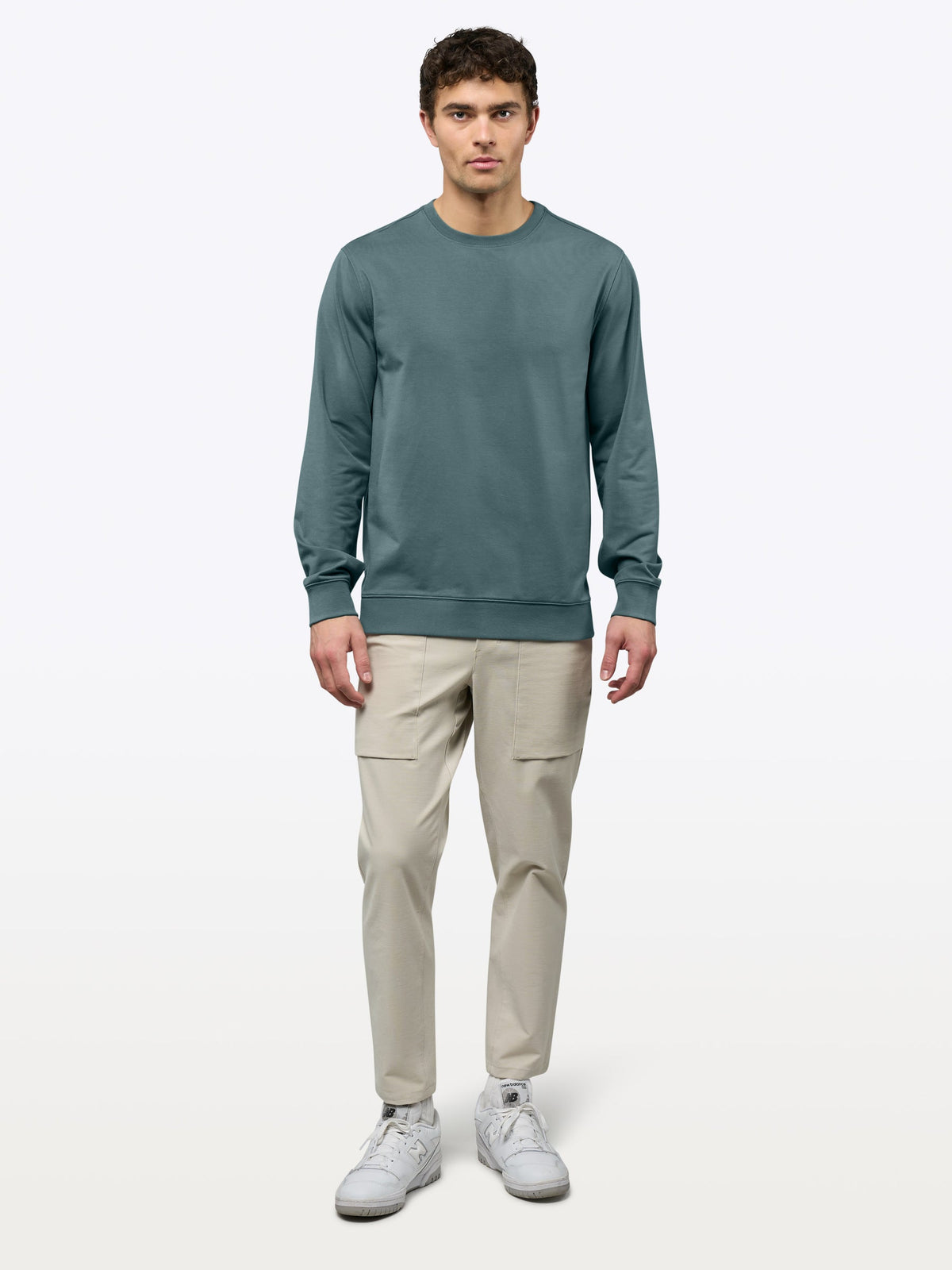 Men's French Terry Split-Hem Crew Neck Sweatshirt in North Atlantic – view 4