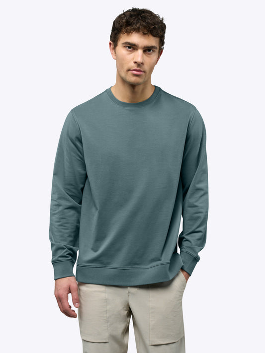 Men's French Terry Split-Hem Crew Neck Sweatshirt in North Atlantic – view 2