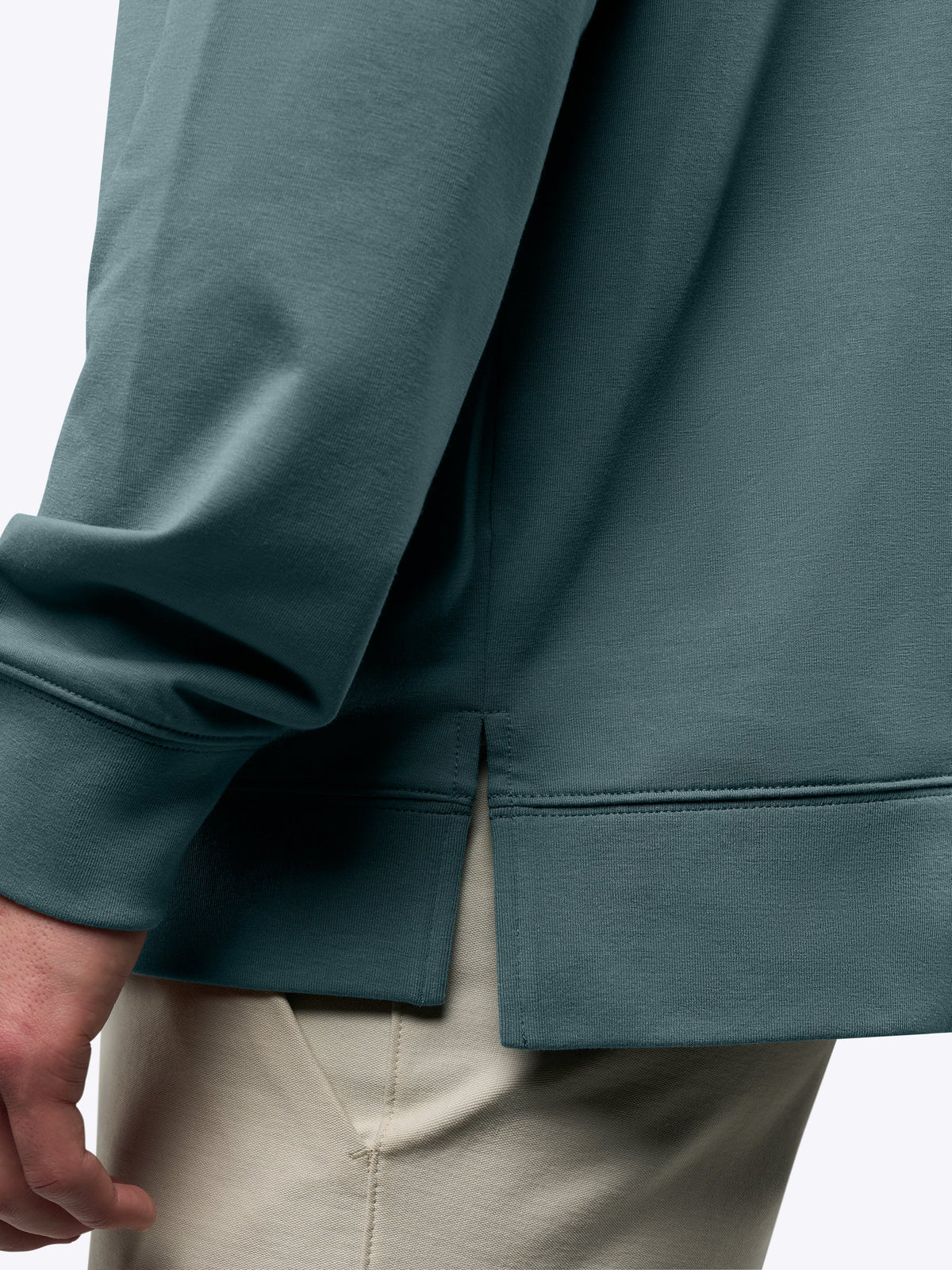 Men's French Terry Split-Hem Crew Neck Sweatshirt in North Atlantic – view 7