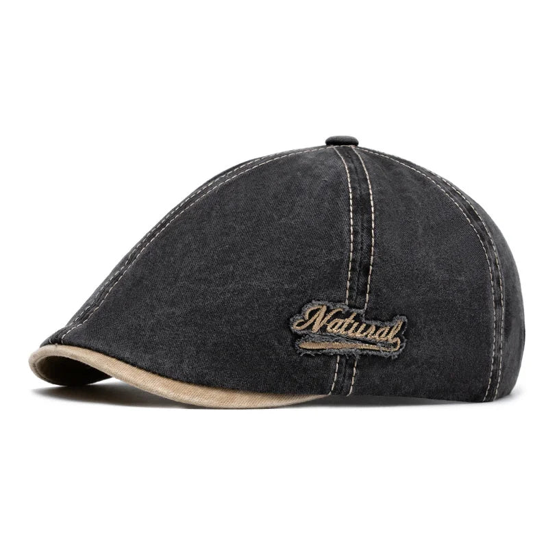 Natural Men's Vintage Cotton Gatsby Cap – view 1