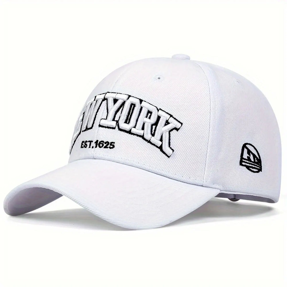 Men's Classic Cotton Blend Baseball Cap – 1625 Embroidered Front, Adjustable Fit | White, Black, Navy, Khaki, Wine Red
