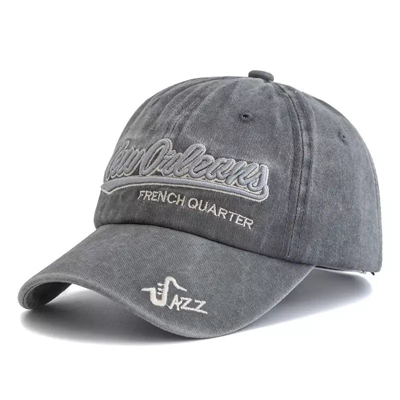 New Orleans French Quarter Jazz Men's Cotton Baseball Cap – view 4