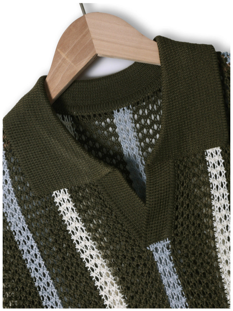 Men's Knitted Short Sleeve Shirt – view 12