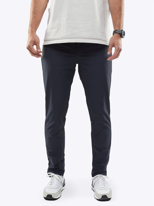 Men's Four-Way Stretch 5-Pocket Trousers – Breathable Performance Knit, Shape Retaining, Slim Fit | Obsidian