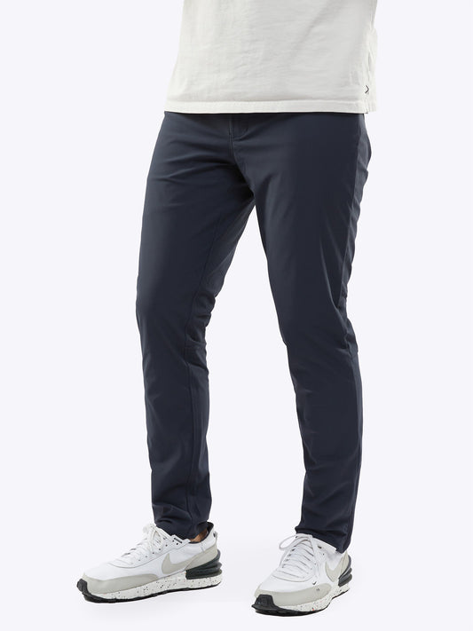 Men's Four-Way Stretch 5-Pocket Trousers – Breathable Performance Knit, Shape Retaining, Slim Fit | Obsidian