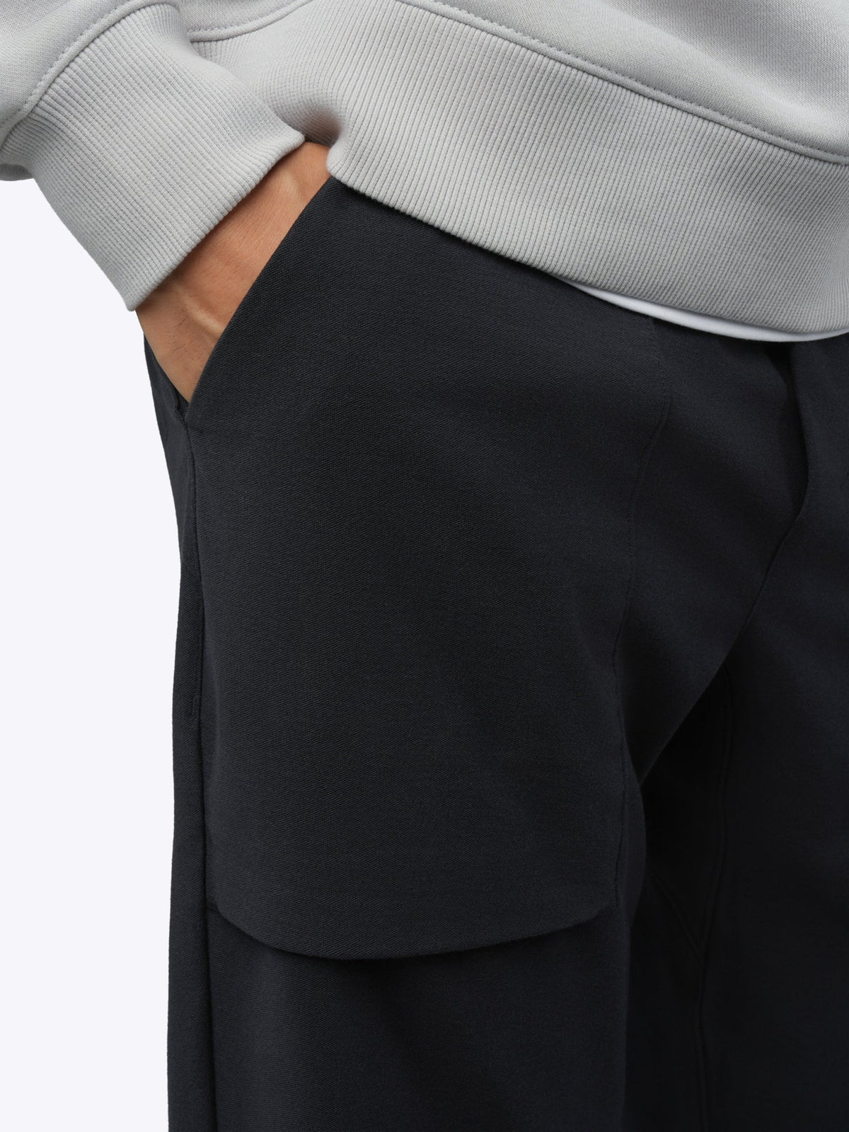 Men's Pull-On Cropped Trousers – Soft Stretch Fabric, Easy Elasticated Waist, Classic Fit | Obsidian