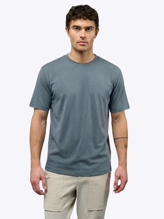 Men's Pima Cotton Lightweight Crew Neck T-Shirt in Ocean Storm – view 2