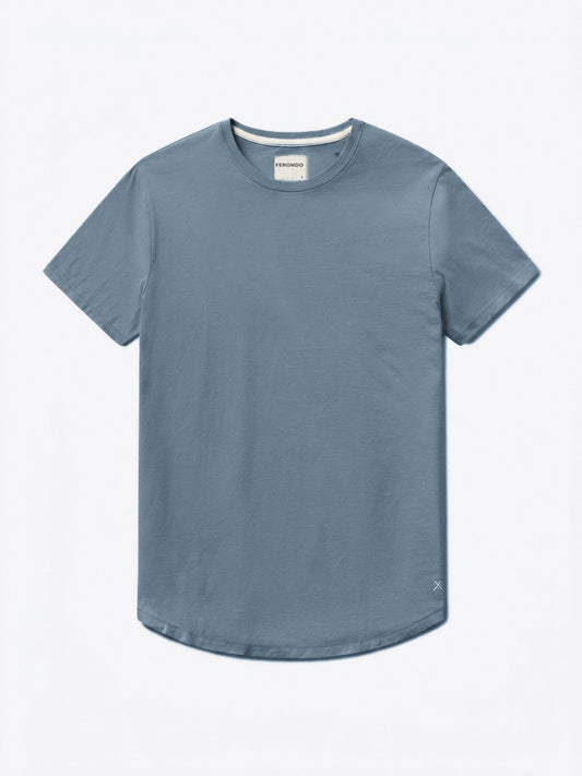 Men's Pima Cotton Lightweight Crew Neck T-Shirt in Ocean Storm – view 1